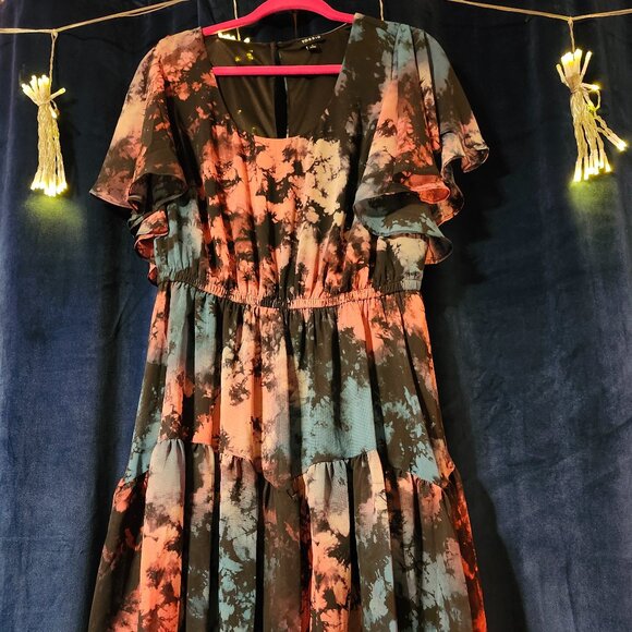 Torrid Watercolor Tiered Dress - Picture 1 of 3
